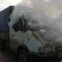 В Симферополе после дорожной аварии загорелся грузовик