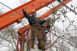 Ремонтники восстановили электроснабжение половины обесточенных в Крыму сел