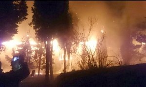 В Малореченском горело заброшенное здание школы