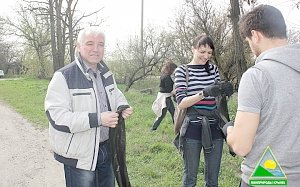 Три крымских министерства вышли на субботник для очистки обочин Евпаторийского шоссе