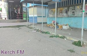 Керчане жалуются на горы мусора около остановки «Управление ЖРК»