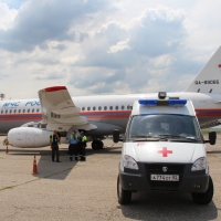 Спецборт МЧС России совершает санитарную эвакуацию четырех детей из Крыма в г. Столица России и г. Нижний Новгород