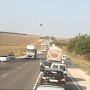 Столкновение самосвала и фуры привело к многокилометровой пробке на восточном въезде в Симферополь
