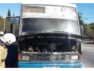 В Крыму загорелся рейсовый автобуса