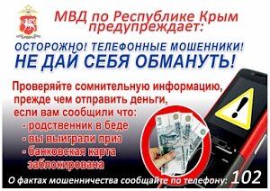 МВД по Республике Крым призывает к соблюдению мер безопасности при прохождении платежей через интернет