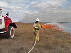В Раздольненском районе тушили пожар на территории 12 га