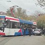 Новый трамвай попал в аварию в центре Евпатории