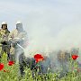В Красногвардейском районе сотрудники МЧС России ликвидировали условный пожар на хлебном поле