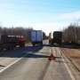 Около Белогорска столкнулись легковая машина, грузовик и автобус