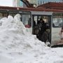 В Феодосии из-за снегопада было нарушено движение общественного транспорта