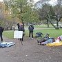 Санкт-Петербург. Троих участников акции протеста задержали у Смольного за попытку поставить палатку