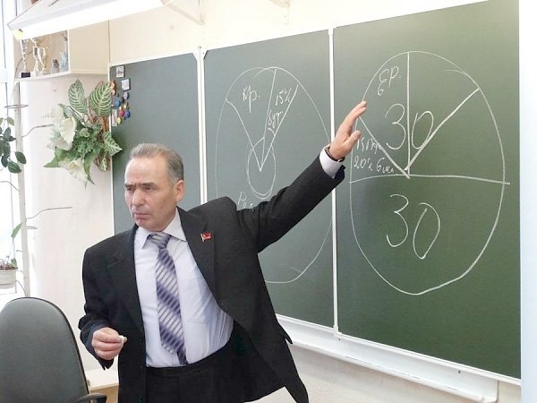 Лидер пермских коммунистов В.К. Корсун провел для школьников урок парламентоведения