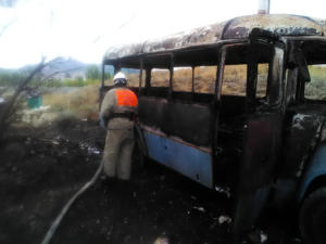 На Фонтанах в столице Крыма горели четыре автобуса